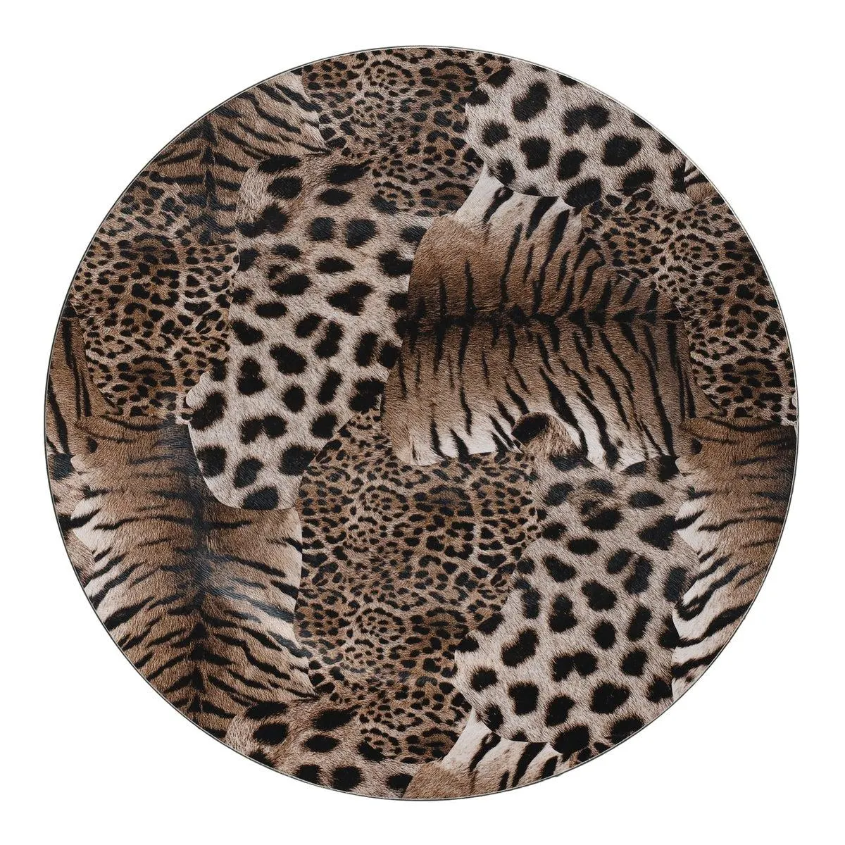 Onderbord luipaard 33 cm creme