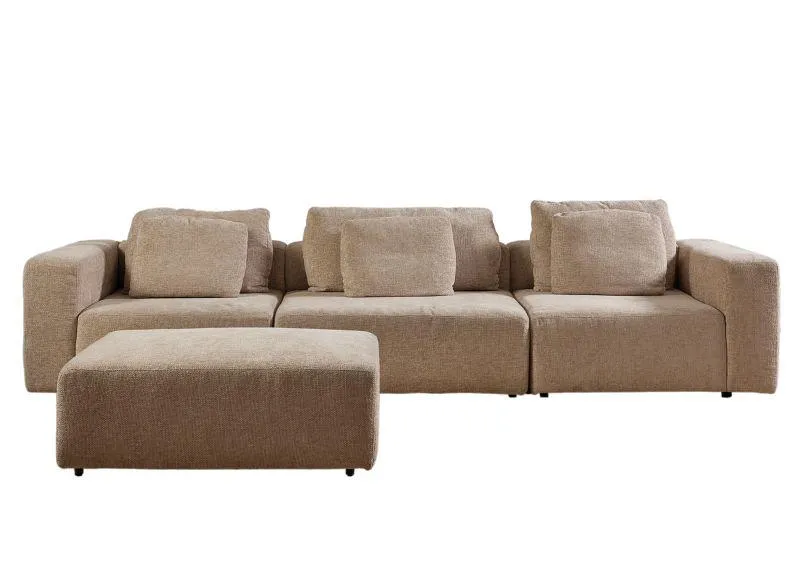 Modulaire zetel met poef - Almond beige