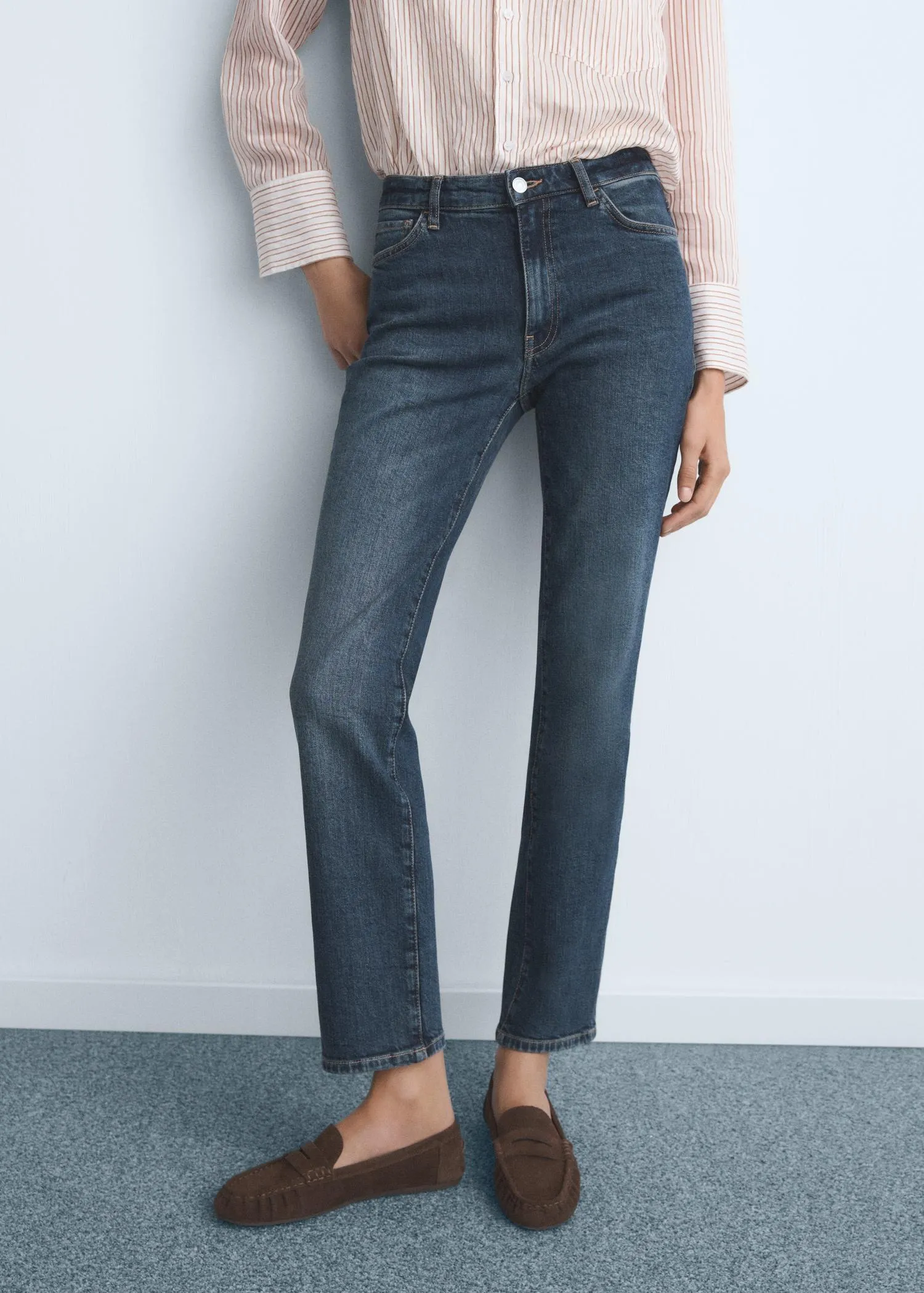 Slim-fit mid-rise jeans