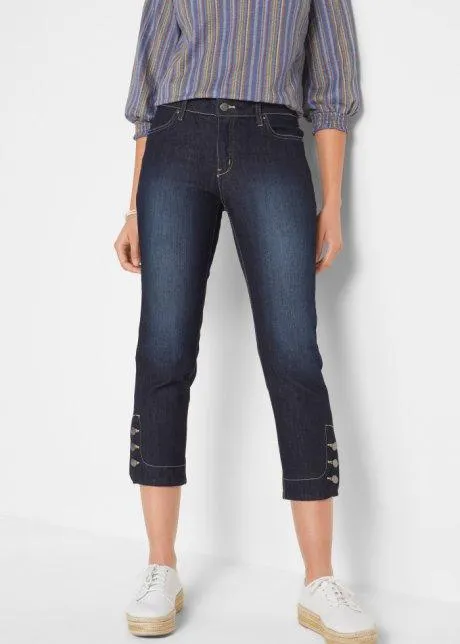 Jean slim mid waist, cropped