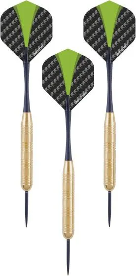 Longfield Darts Steeltip Dartpijl Set 22 gram Goud/Groen 3 stuks