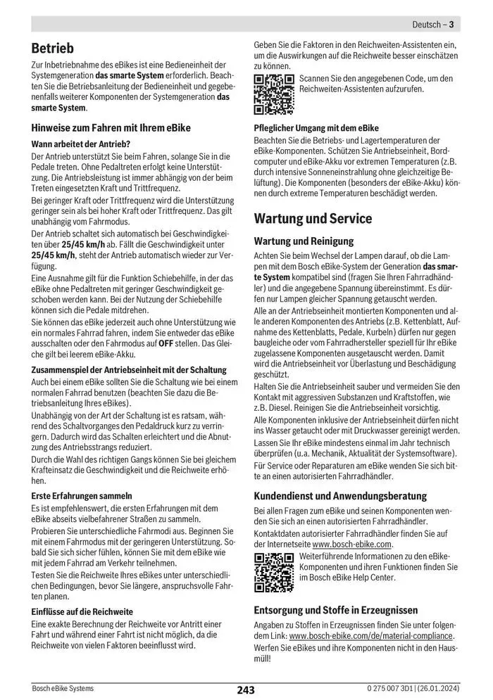 Electric Bike Manual van 12 februari tot 12 augustus 2025 - folder pagina 243