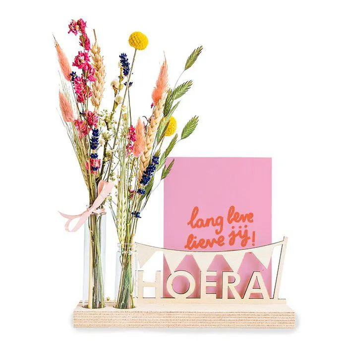 Brievenbus droogbloemen Hoera