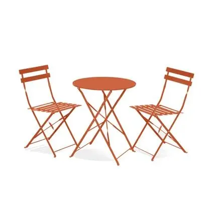 Set de bistro Central Park Maddy - acier - orange - 3 pièces