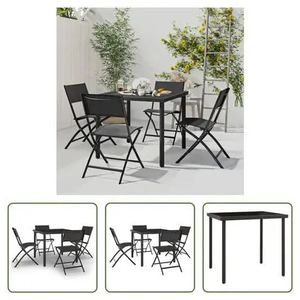 vidaXL - Acier - Ensemble de salle à manger d'extérieur 5 pcs Acier - 307351