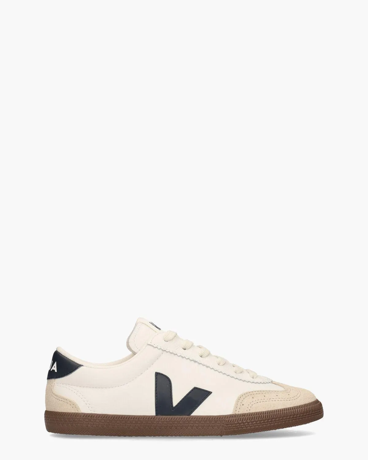 Volley Leather Wit/Donkerblauw Damessneakers