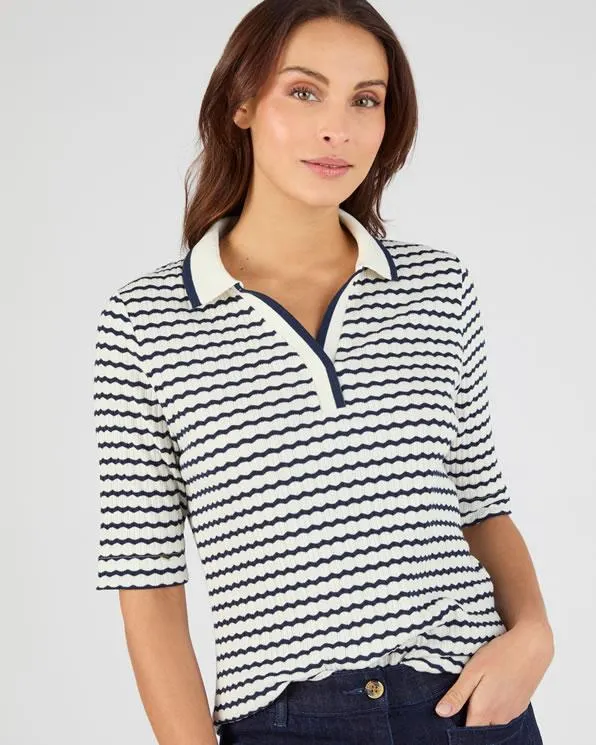 T-shirt pointillé, effen of gestreept