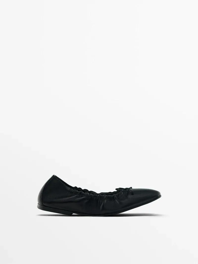 Ballet flats with gathered detail