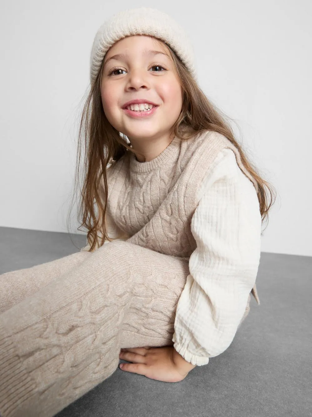 18 mois–8 ans | Ensemble sweat-shirt en maille torsadée et legging
