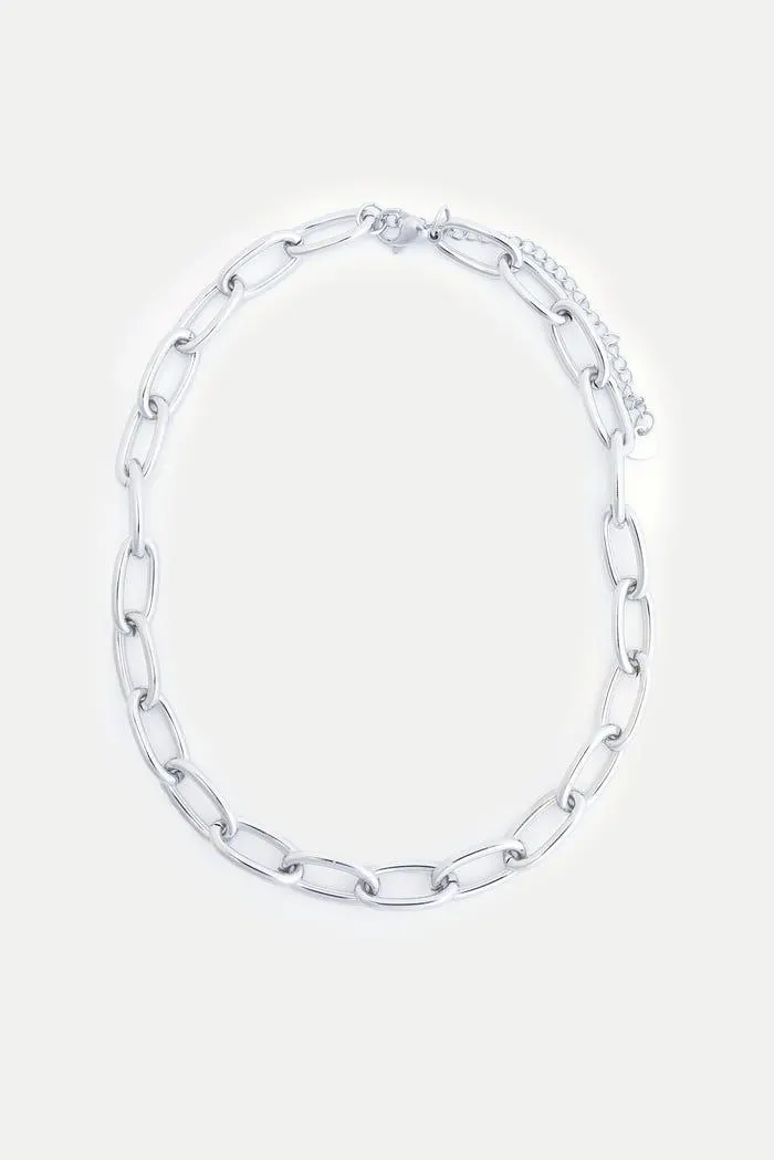 Halsketting met schakels stainless steel