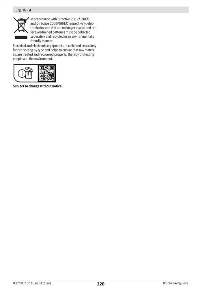 Electric Bike Manual van 12 februari tot 12 augustus 2025 - folder pagina 220