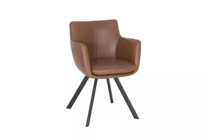 Fauteuil Boho lederlook cognac