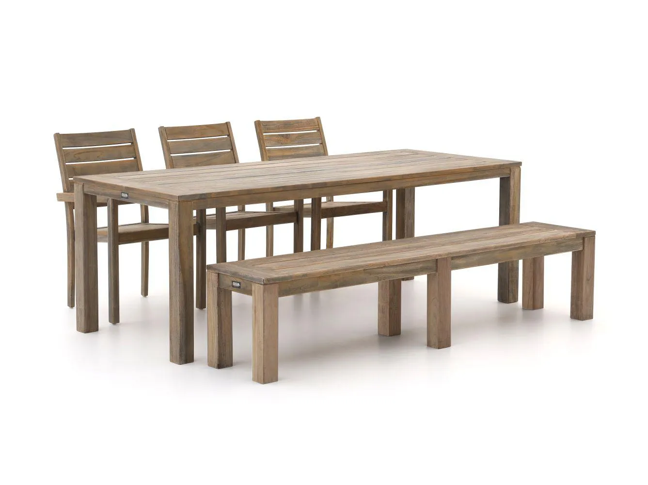 ROUGH-S 220cm dining tuinset met bank 5-delig stapelbaar