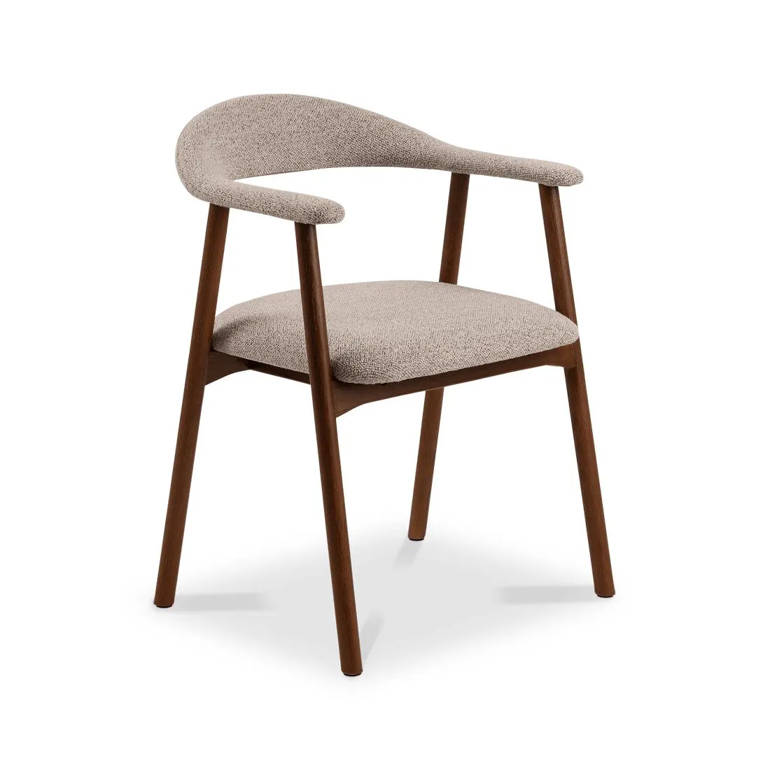 Armstoel COLETTE Monza Beige - Poot Walnoot