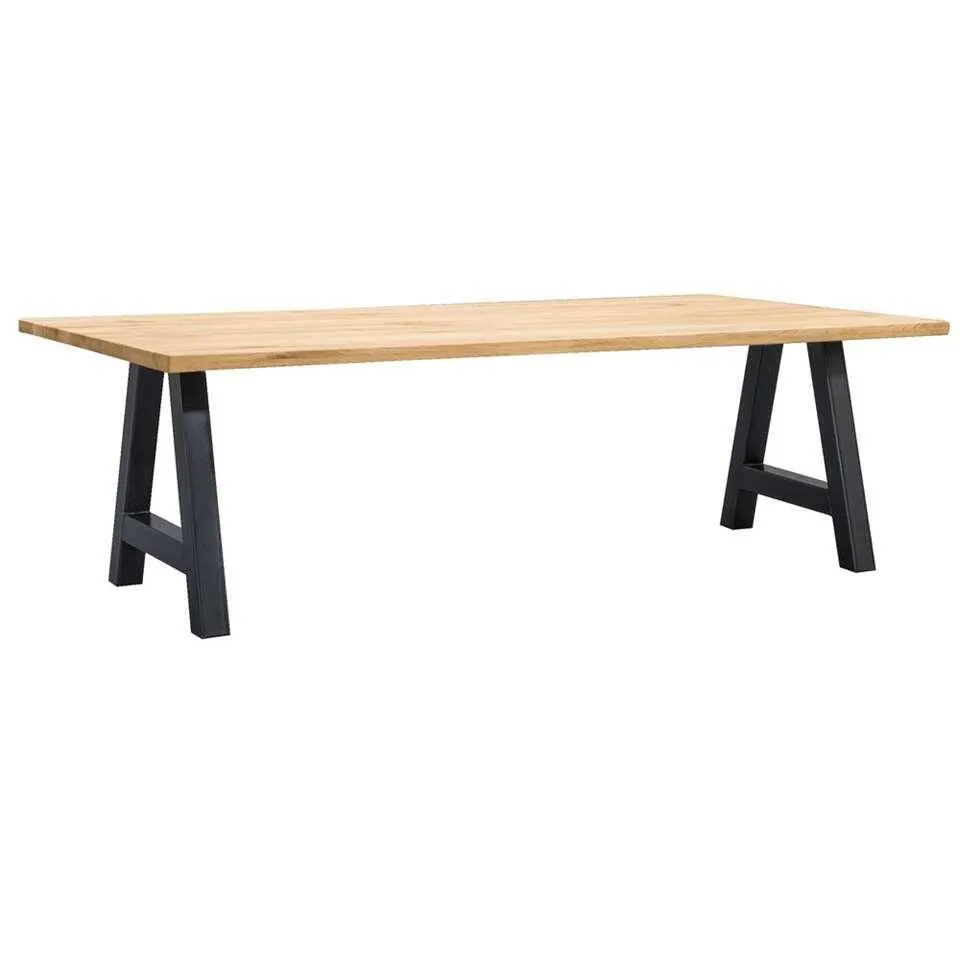 UMIX eettafel Houston A-poot - 75x240x100 cm - eiken/zwart