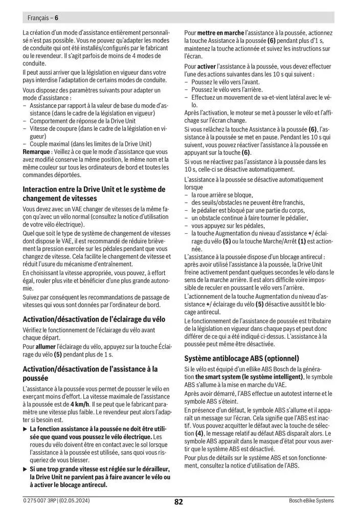 Electric Bike Manual van 12 februari tot 12 augustus 2025 - folder pagina 82