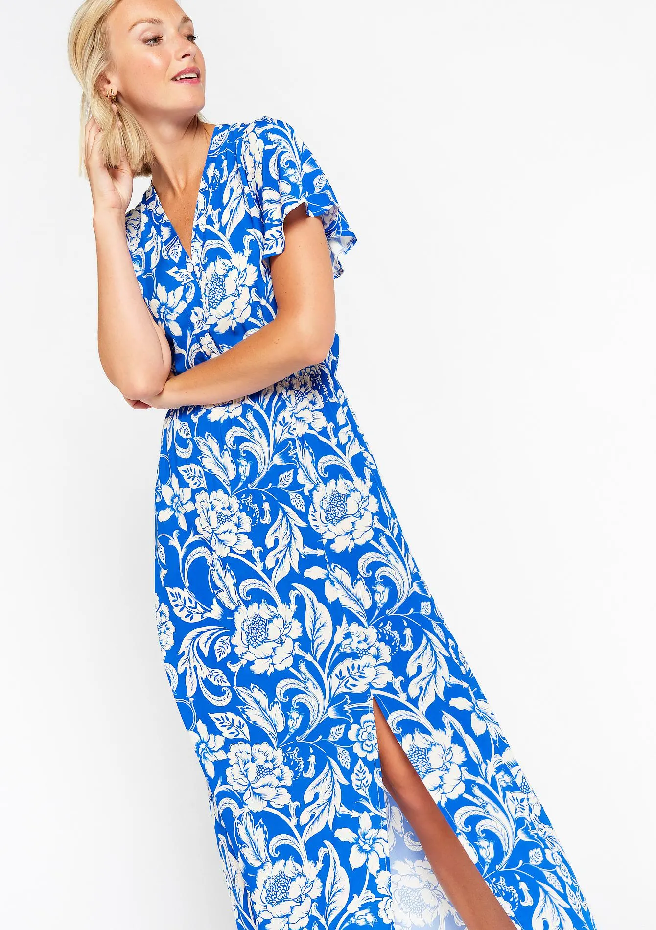 Long dress with floral print