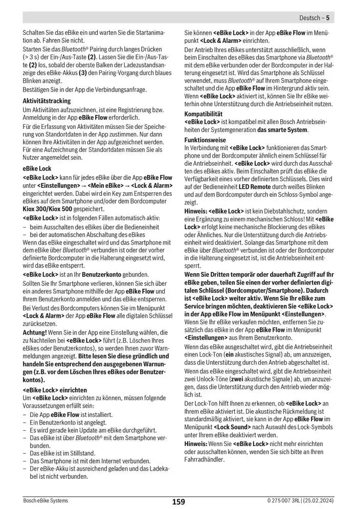 Electric Bike Manual van 12 februari tot 12 augustus 2025 - folder pagina 159