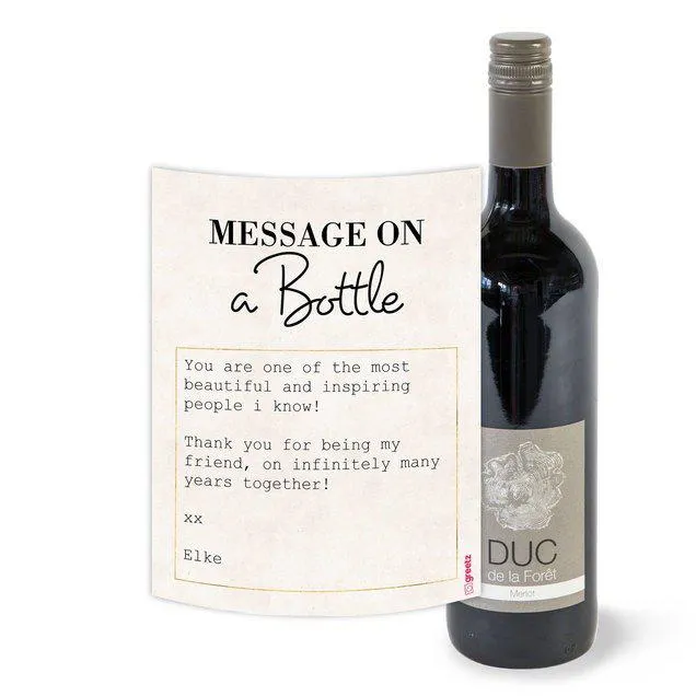 Duc de la Foret | Merlot | Message met eigen tekst | 750 ml