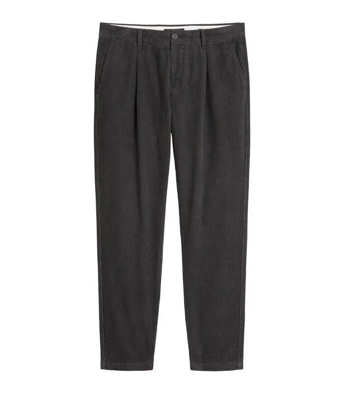 Corduroy broek model Osby taps toelopende plooien