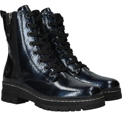 Rieker Veterboots Blauw Dames