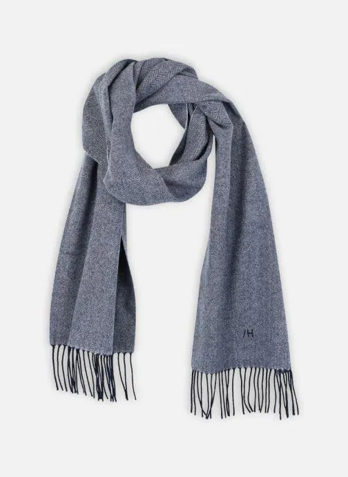 SLHTOPE WOOL HERRINGBONE SCARF - Blauw