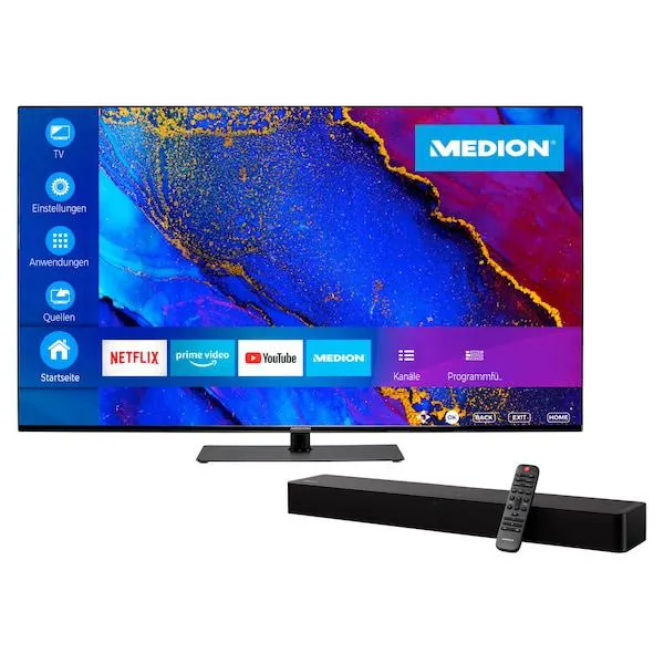 MEDION® BundelDEAL ! LIFE® X15026 (MD 31946) LCD Smart TV | 125,7 cm (50'') Ultra HD-scherm + Soundbar MEDION® LIFE® P61155 (MD44055)
