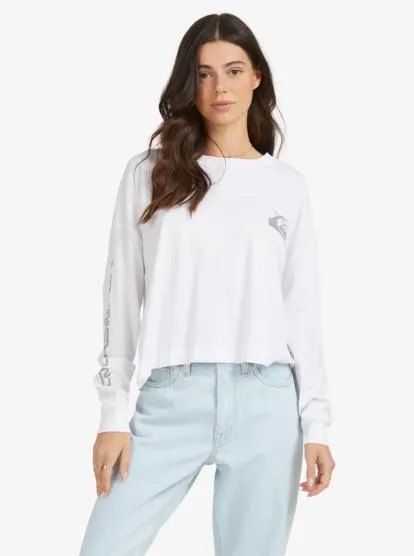 Quiksilver Womens Oversized Crop - T-shirt manches longues en matière biologique pour Femme