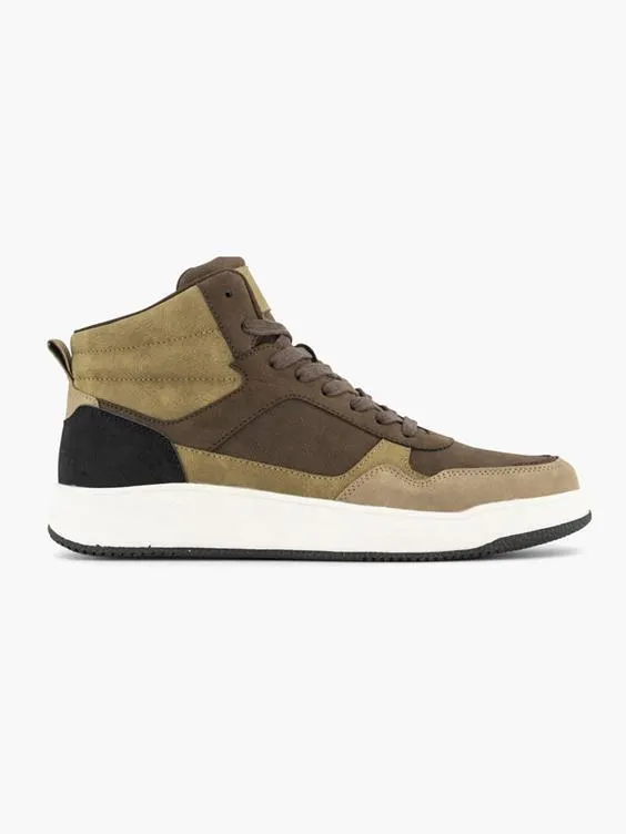 Taupe hoge sneaker