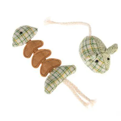 Lot de jouets Modern Living Glasgow Souris & Arête de poisson pour chat