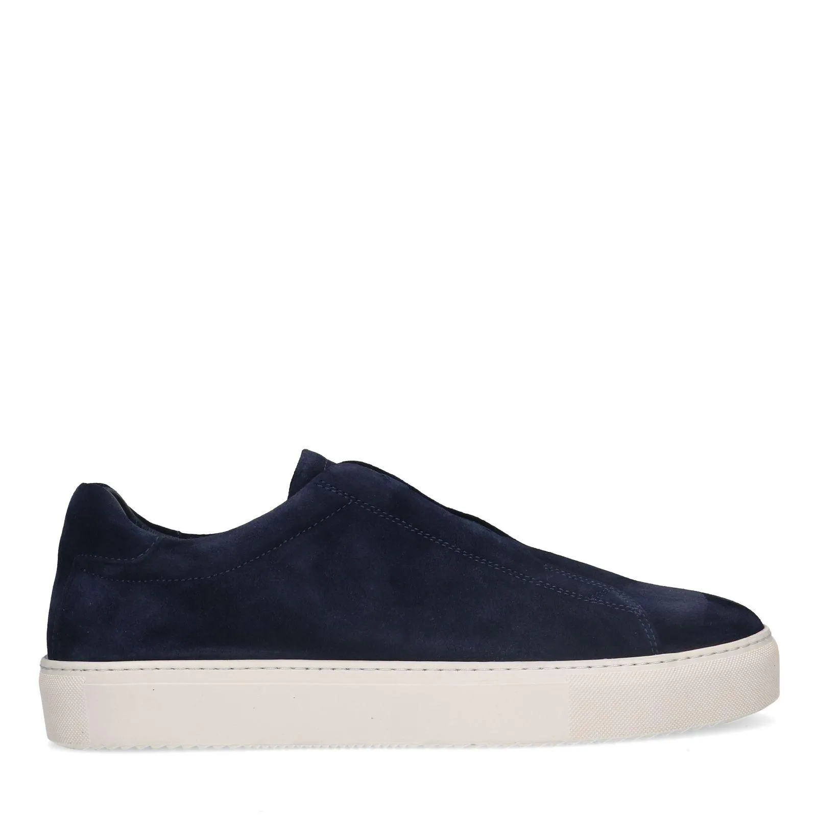 Manfield Donkerblauwe suède loafers