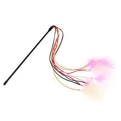 Canne à pêche TIAKI avec ficelles et plumes pour chat