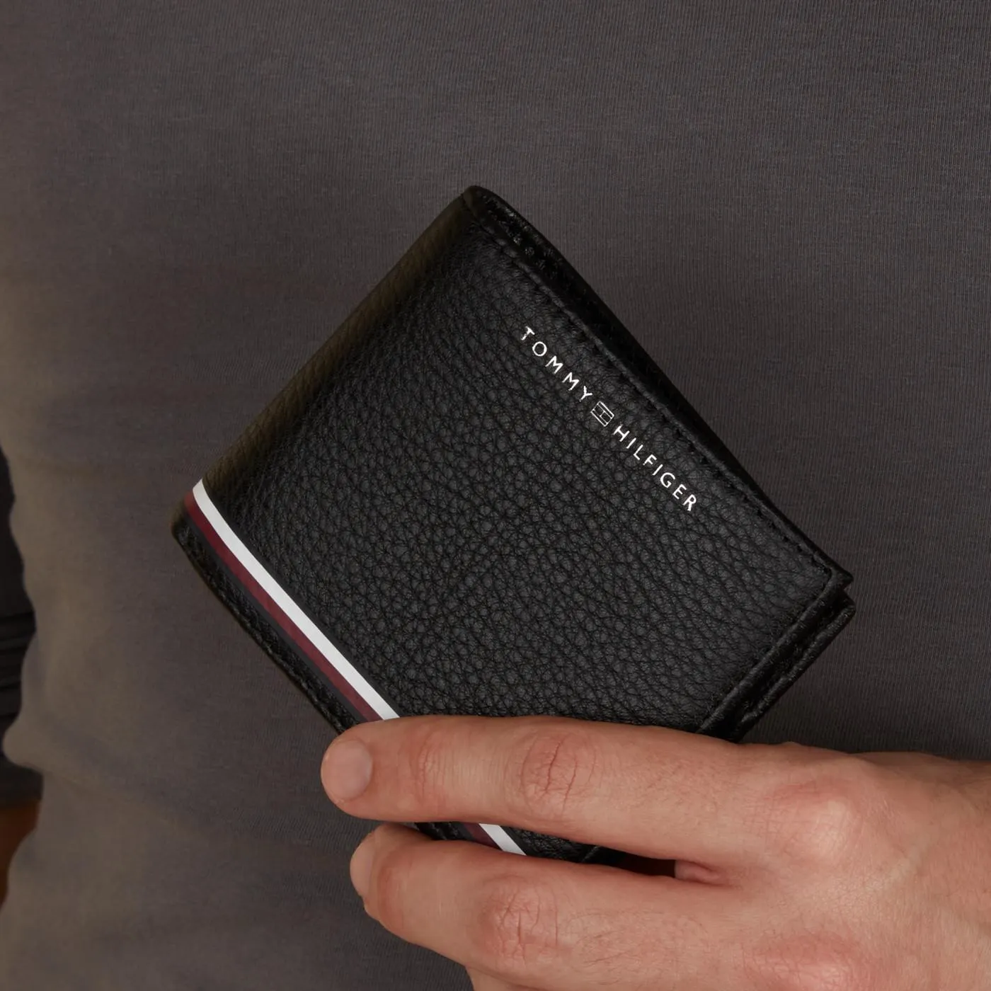 Central Zwarte Leren Billfold Portemonnee AM0AM11258BDS