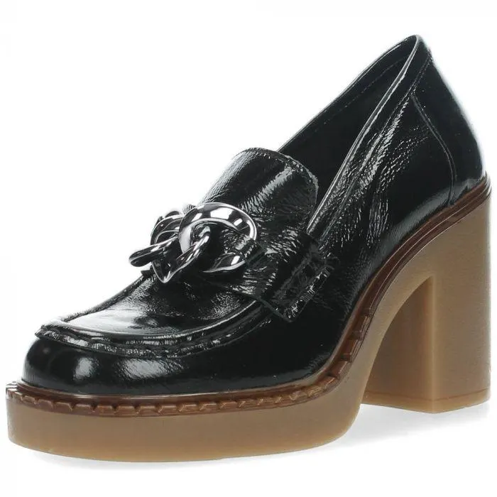 EBL 8790 Zwarte mocassins op hak