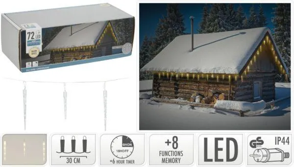 AX8103120 Kerstverlichting 72 LED Warm Wit - 6,9 m