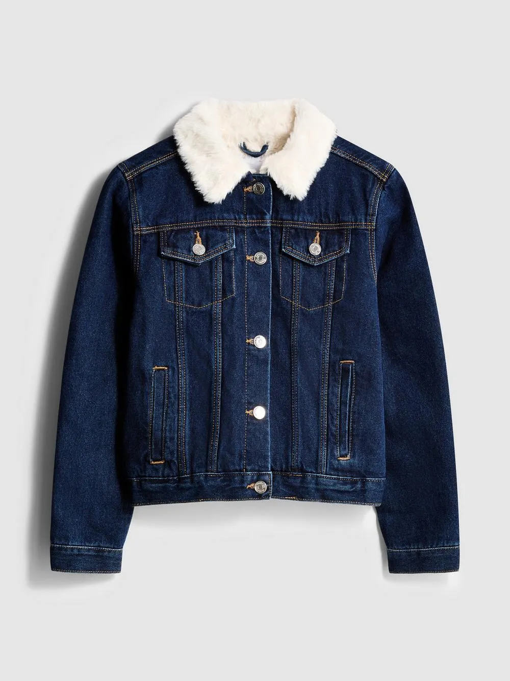 7-15 ans | Veste en jean doublée de fausse fourrure