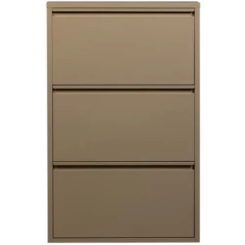 WOOOD 3-vaks schoenenkast Sabine - Metaal - Zand - 103x66x16