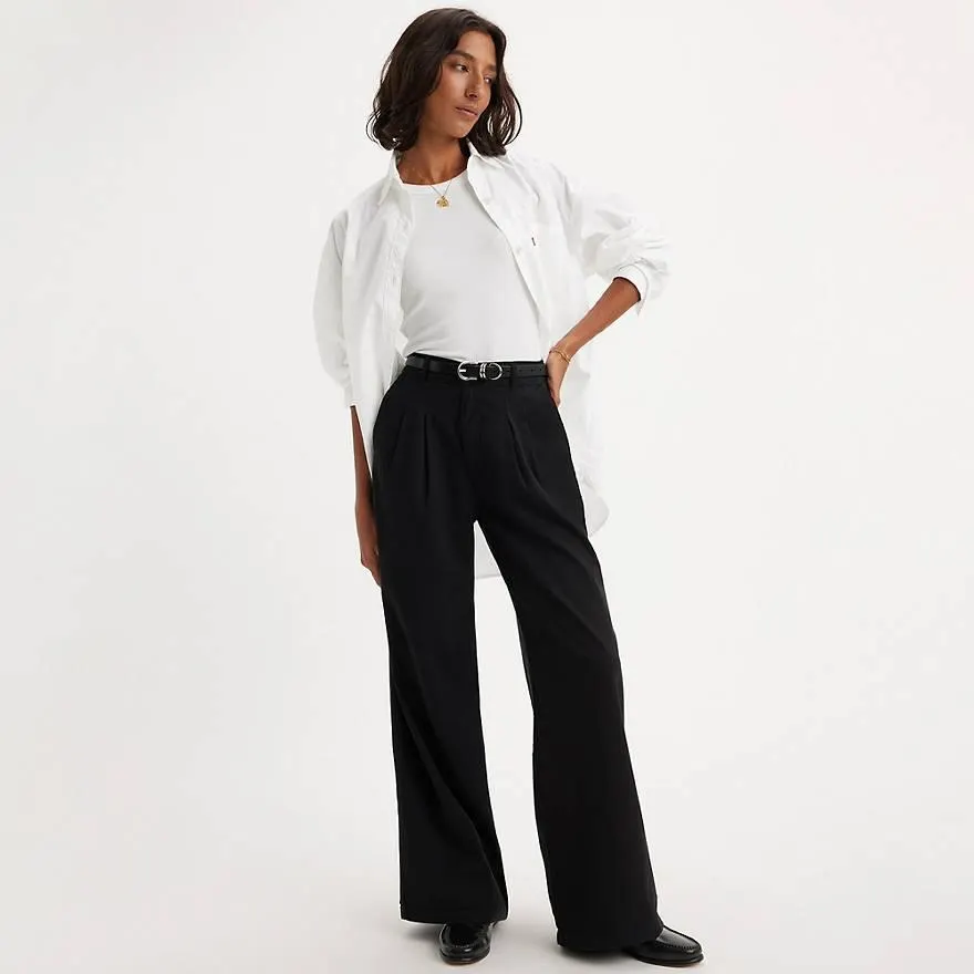Pleated Wide Leg Trousers