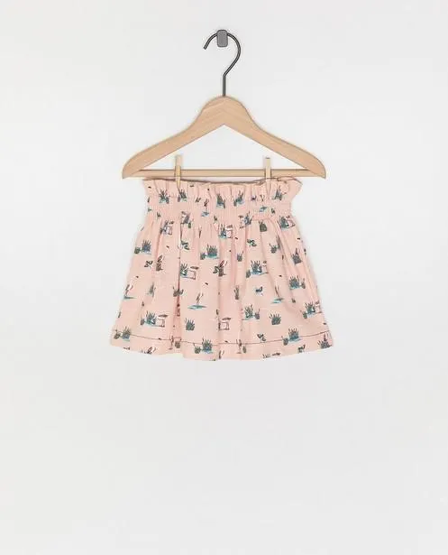 Roze rok met print