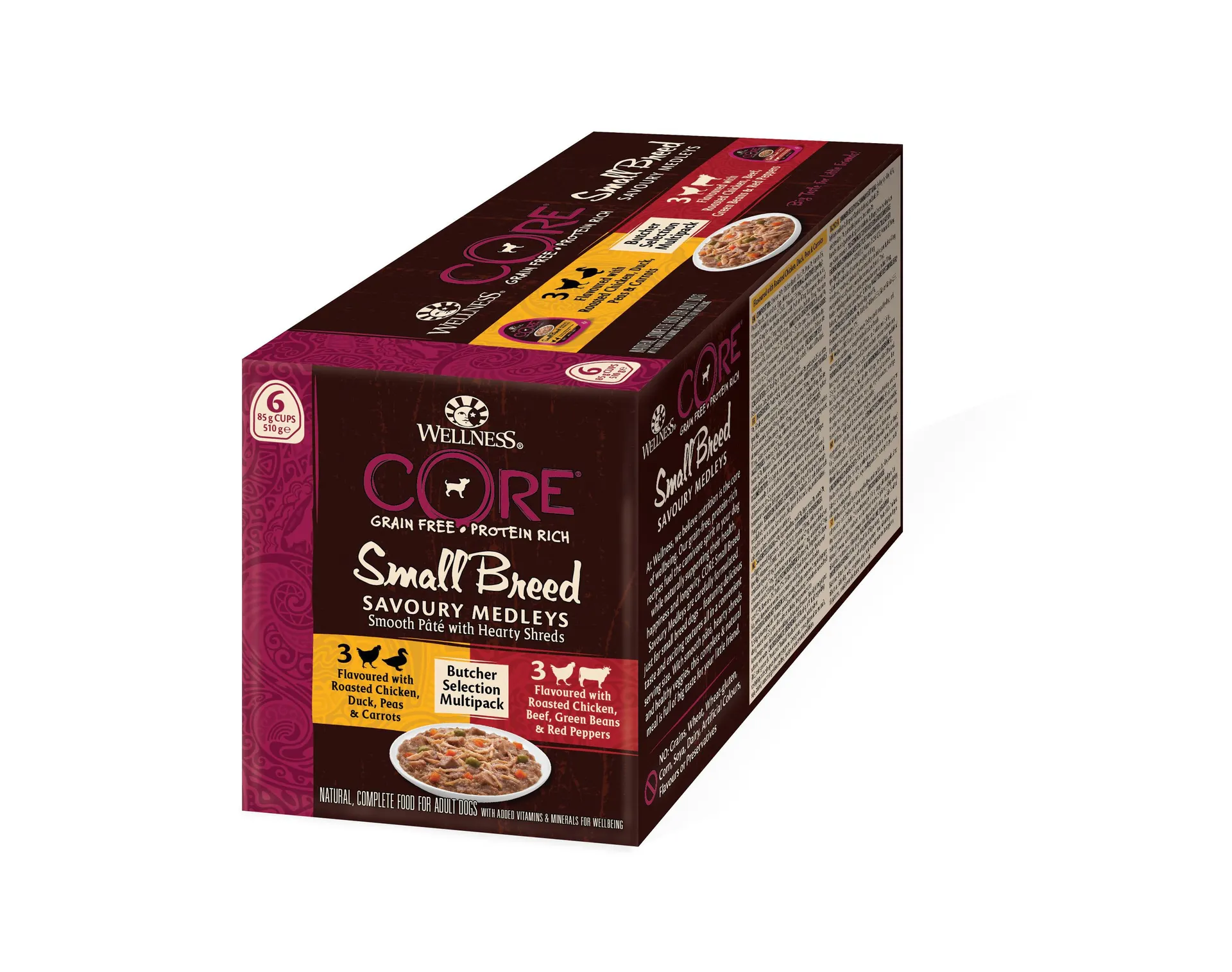 Wellness core grain free savoury medleys butcher small breed voor hond