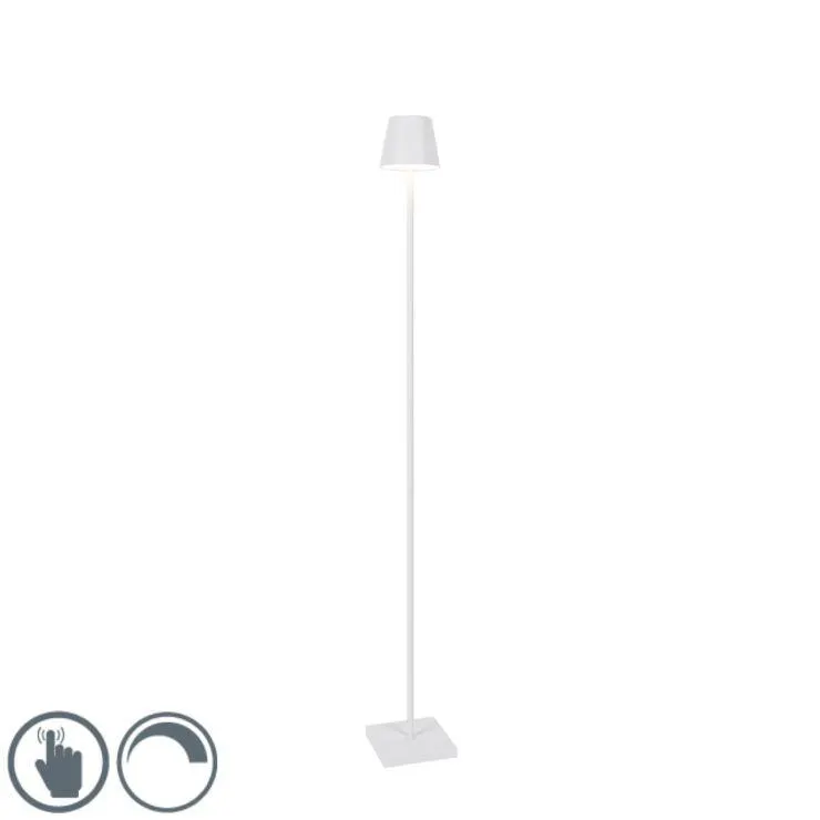 Buiten vloerlamp wit incl. LED en dimmer oplaadbaar - Jackson