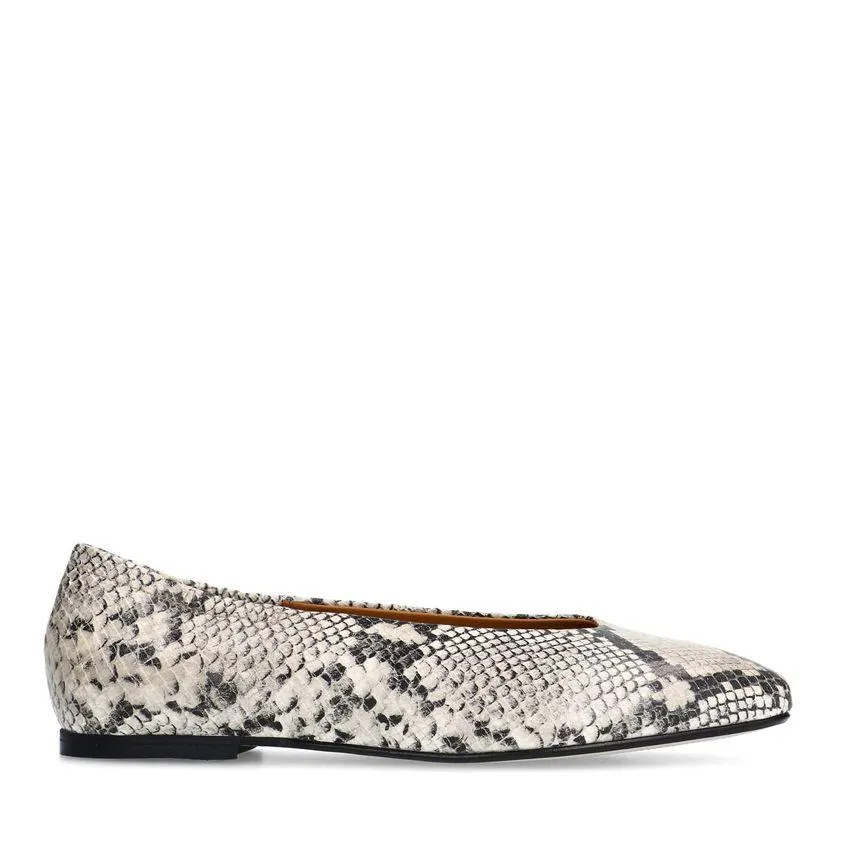 Leren slangenprint loafers