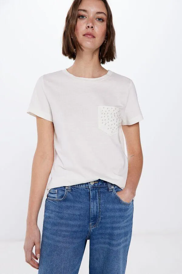 Camiseta Bolsillo Perlas