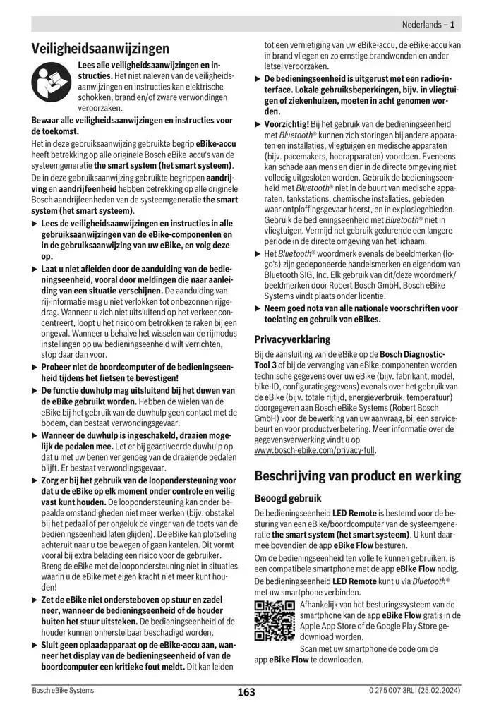 Electric Bike Manual van 12 februari tot 12 augustus 2025 - folder pagina 163