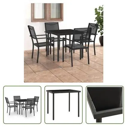 vidaXL - Acier - Mobilier de salle à manger d'extérieur 5 pcs Acier - 307352
