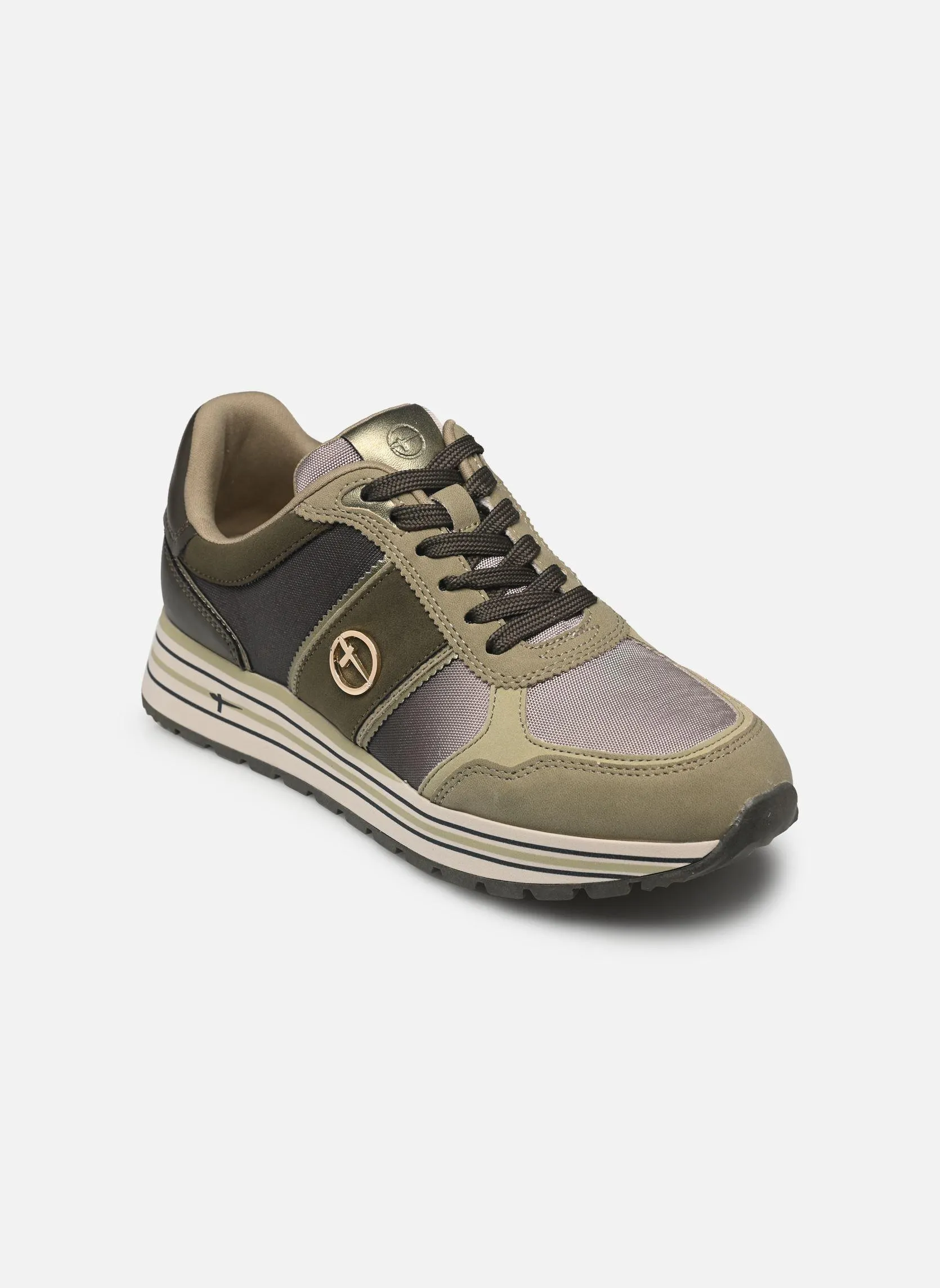 Sleehak sneakers 23727-42 dames groen