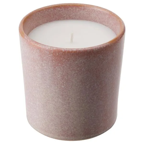 Scented candle in ceramic jar, Jasmine/pink,