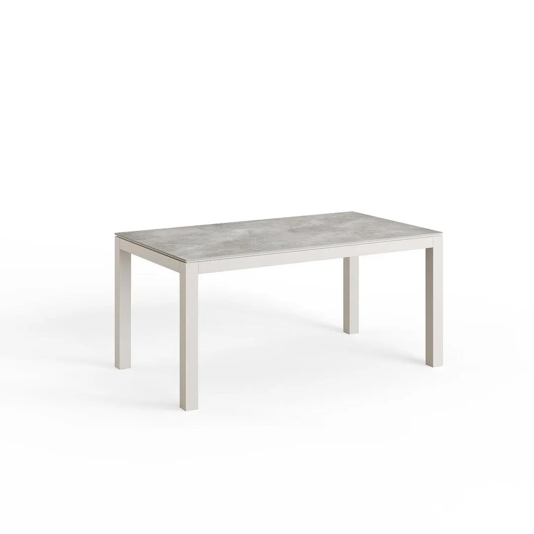 Danli tuintafel in beige aluminium 160x90 met keramisch tafeblad