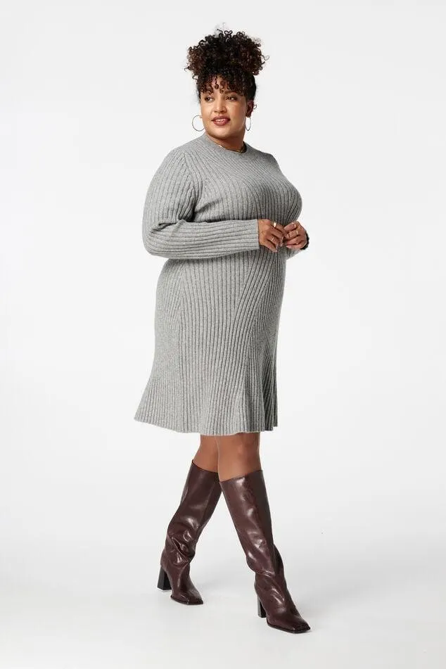 Gebreide fit & flare jurk