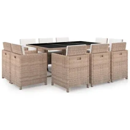 Ensemble À Dîner D'extérieur Vidaxl Beige Longueur De Table De 167 Cm Ensemble À Dîner De Jardin